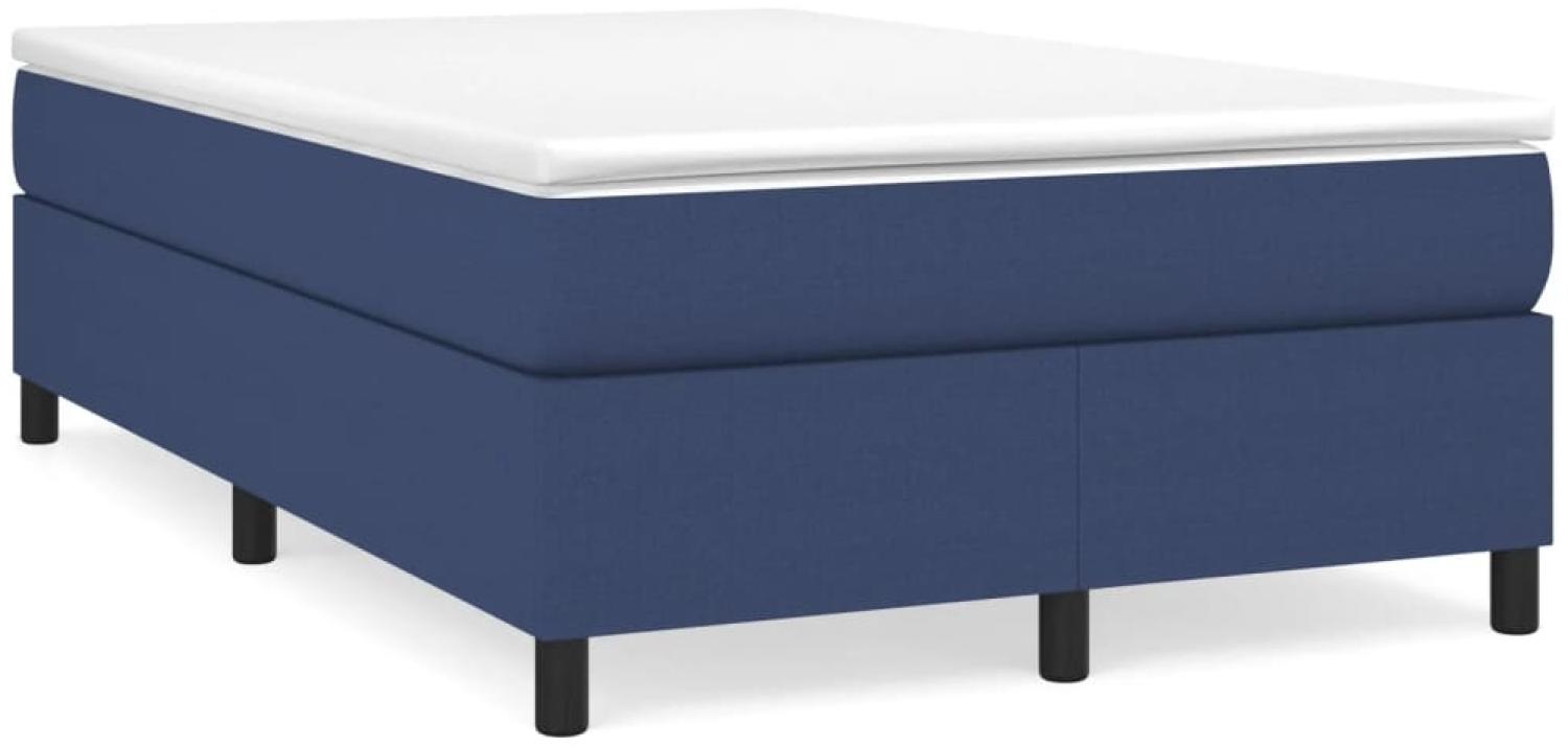 vidaXL Boxspringbett mit Matratze Blau 120x190 cm Stoff 3269689 Bild 1