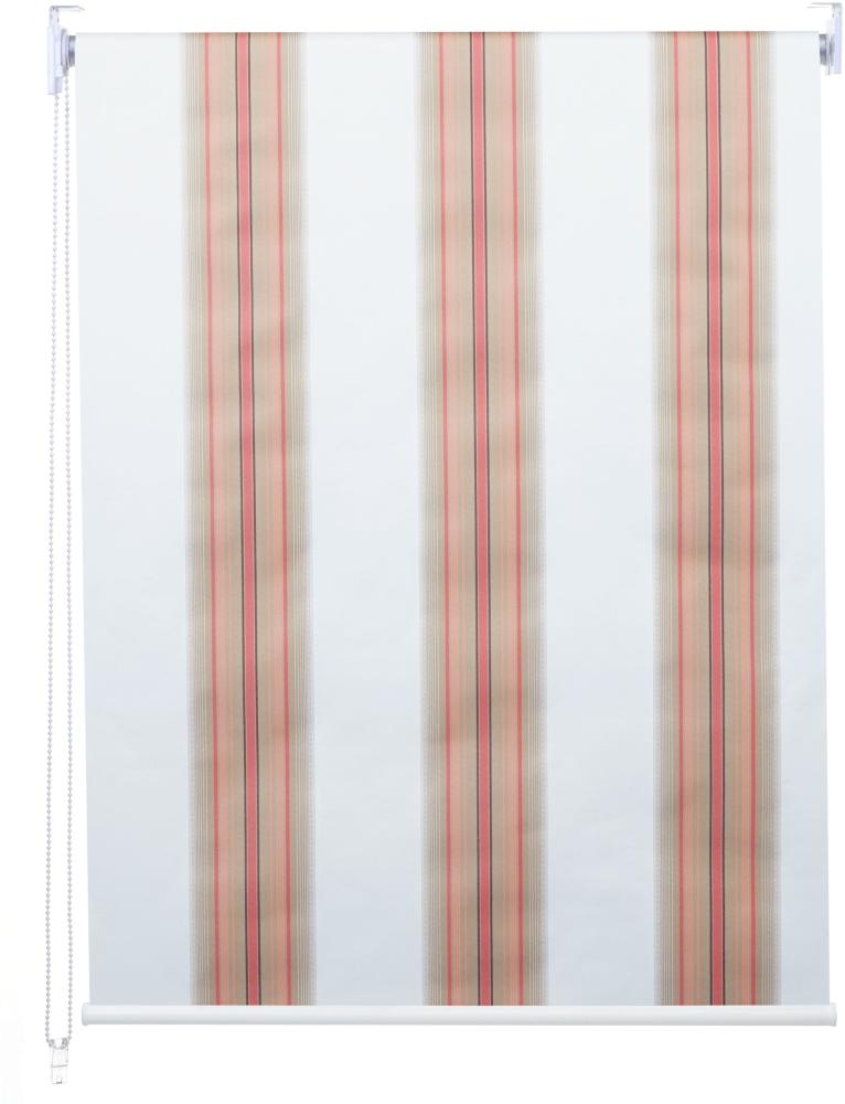 Rollo HWC-D52, Fensterrollo, blickdicht , weiß/rot/beige, 90x230 cm Bild 1