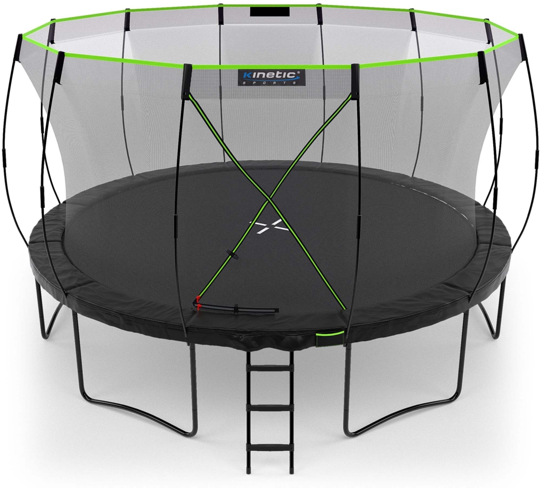 KINETIC SPORTS Premium Outdoor Trampolin 'Ultimate Pro' für Kinder und Erwachsene, AirMAXX Sprungtuch, mit Leiter, Fieberglas, bis zu 160 kg, Kürbis-Design, Ø 427 cm Bild 1