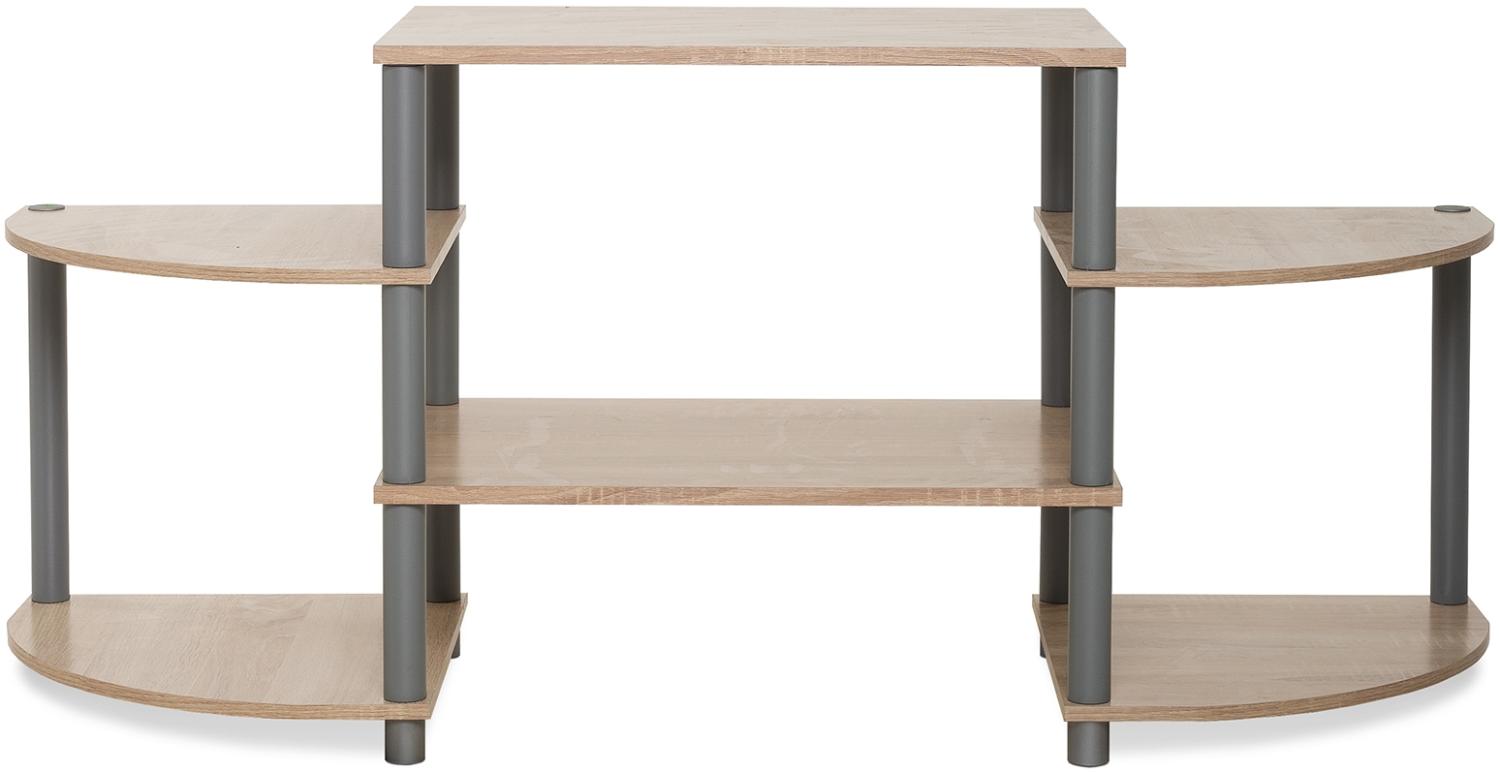 TV-Regal >Telford I< in Sonoma-Eiche aus Kunststoff - 130. 2x58. 1x39. 5cm (BxHxT) Bild 1
