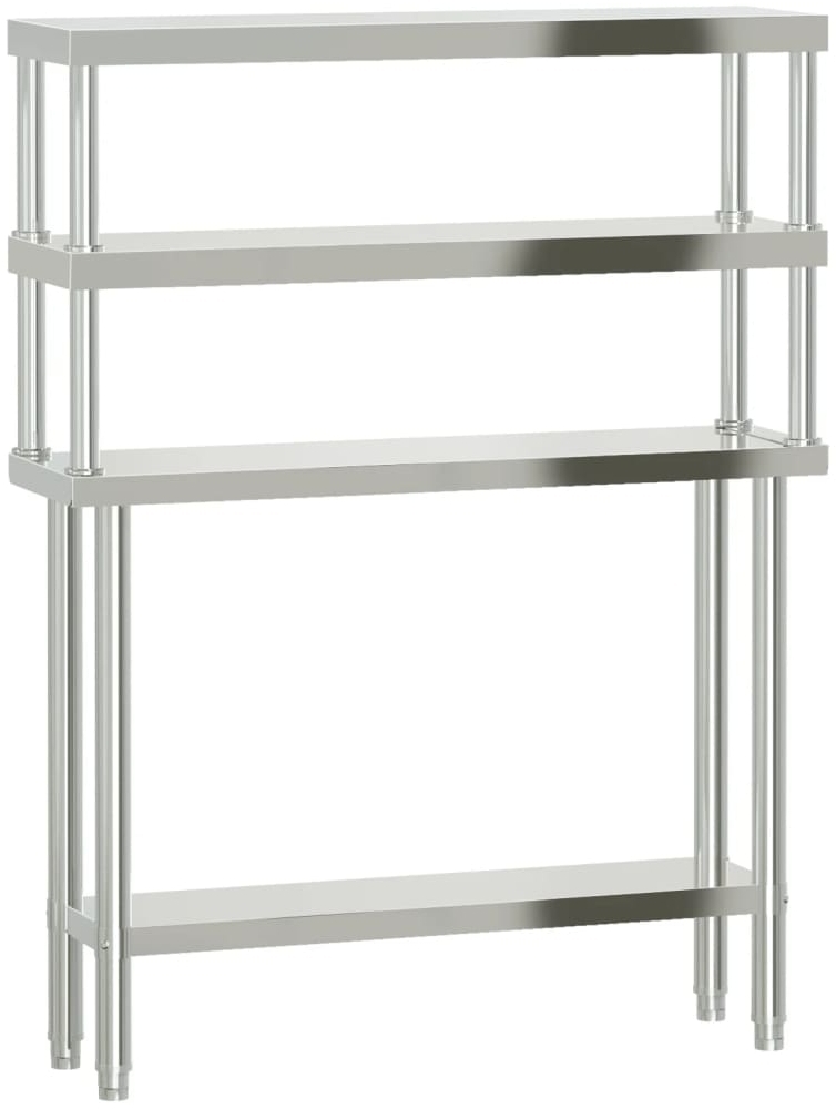 vidaXL Küchen-Arbeitstisch mit Aufsatzboard 110x30x150 cm Edelstahl 3208902 Bild 1