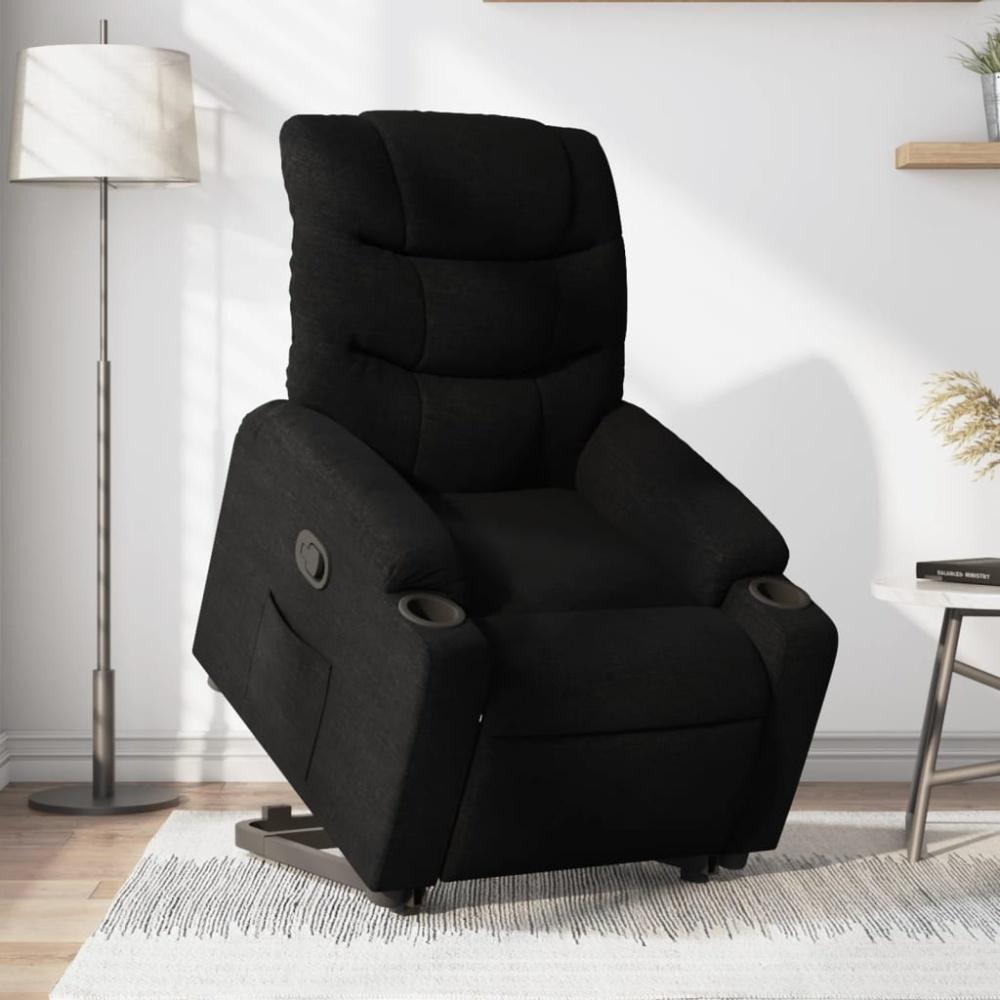 vidaXL Relaxsessel mit Aufstehhilfe Schwarz Stoff 3206647 Bild 1