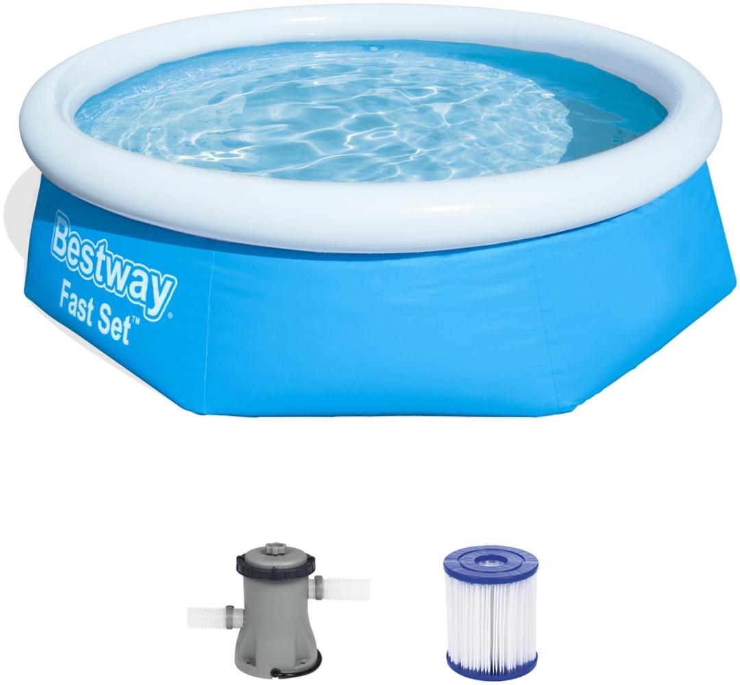 Fast Set™ Aufstellpool-Set mit Filterpumpe Ø 244 x 66 cm blau, rund Bild 1