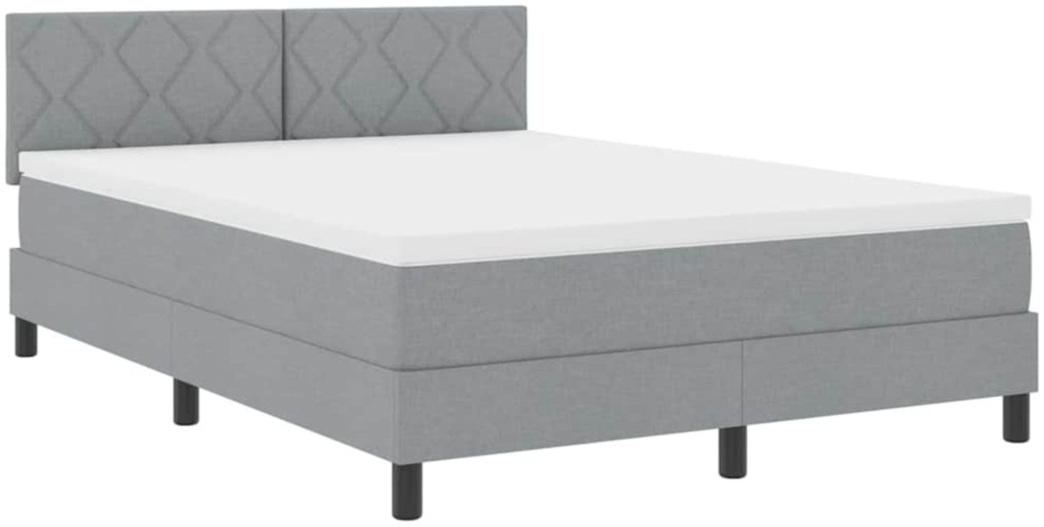 vidaXL Boxspringbett mit Matratze Hellgrau 160 x 200 cm Stoff 3342296 Bild 1