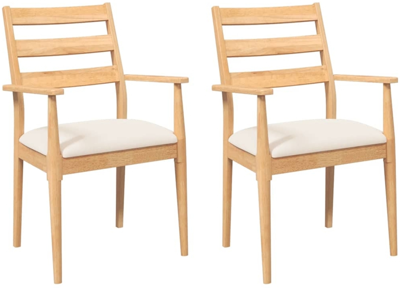 vidaXL Esszimmerstühle mit Kissen 2 Stk. Massivholz Gummibaum 4102473 Bild 1