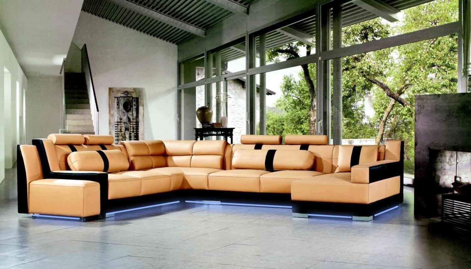 JVmoebel Ecksofa, XXL U Form Leder Wohnlandschaft Couch Polster Sitz Ecksofa Sofa Große Bild 1