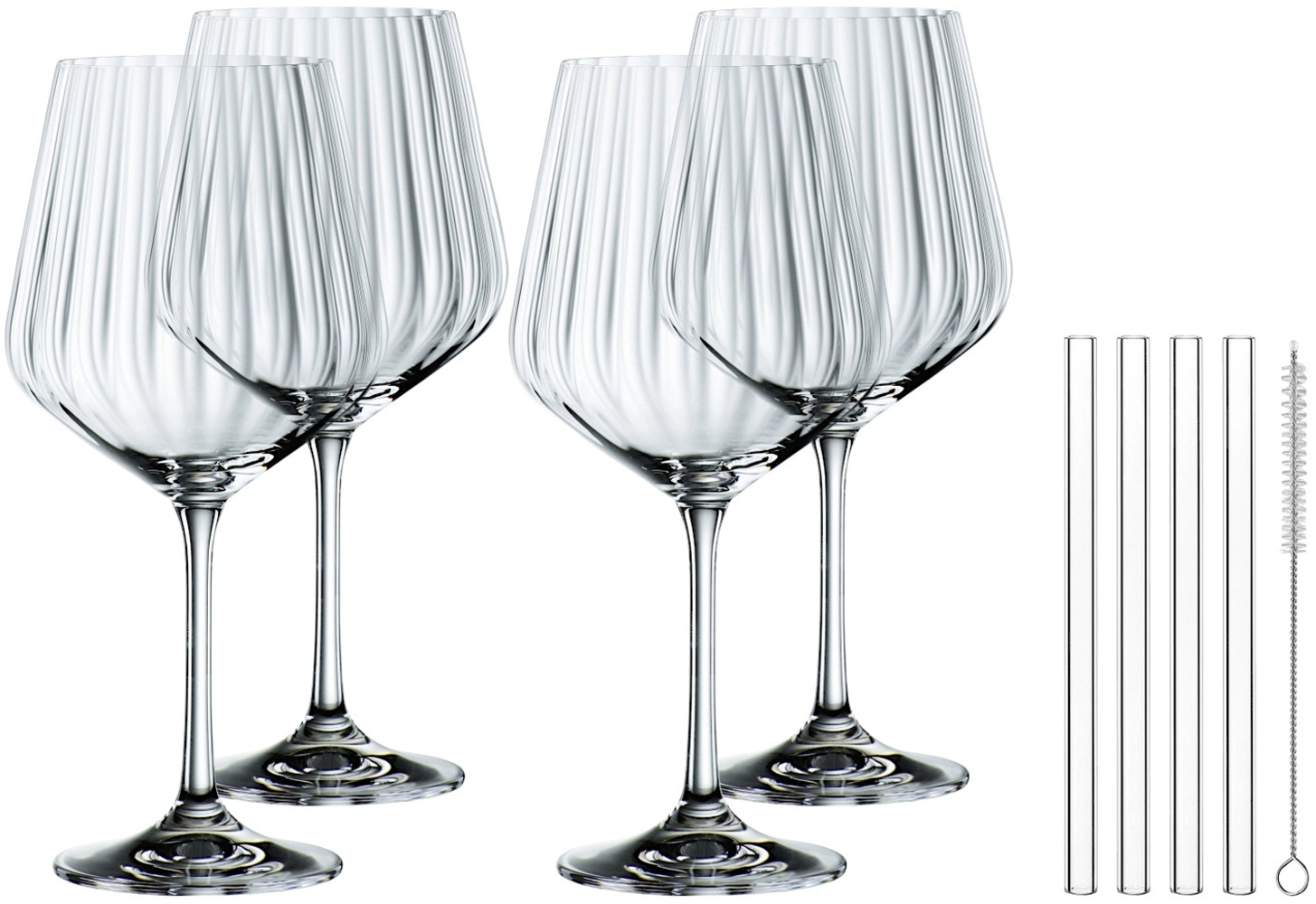 NACHTMANN 103143 TASTES GOOD Gin & Tonic Gläser 4er Set und Glastrinkhalme Bild 1