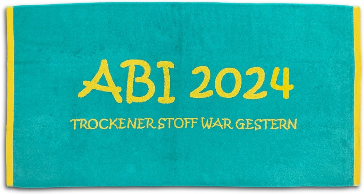 Abi Strandlaken 2024 Türkis Lime 80x160 cm 80x160 cm Bild 1