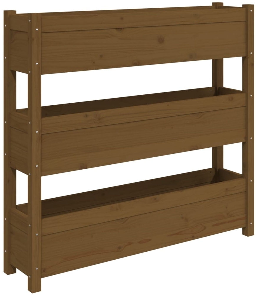 vidaXL Pflanzkübel Honigbraun 112x25x104,5 cm Massivholz Kiefer 823923 Bild 1