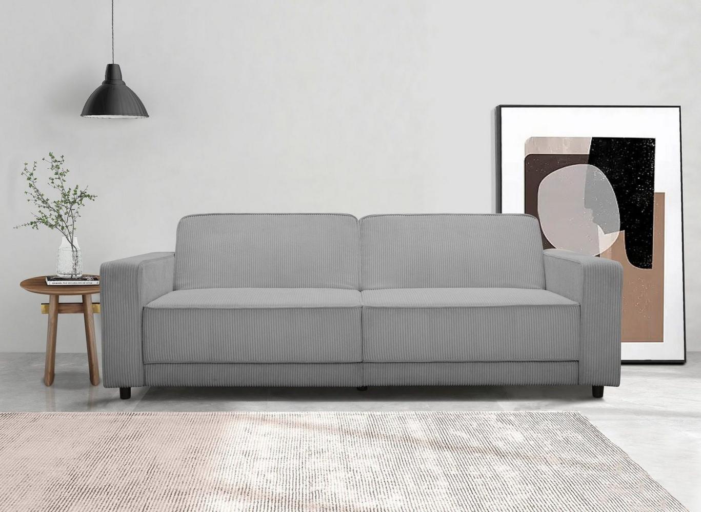 Dorel Home 3-Sitzer Allie Schlafsofa 225 cm, Bett-Funktion (108/190cm), trendiger Cord o. pflegeleichter Velours Bild 1