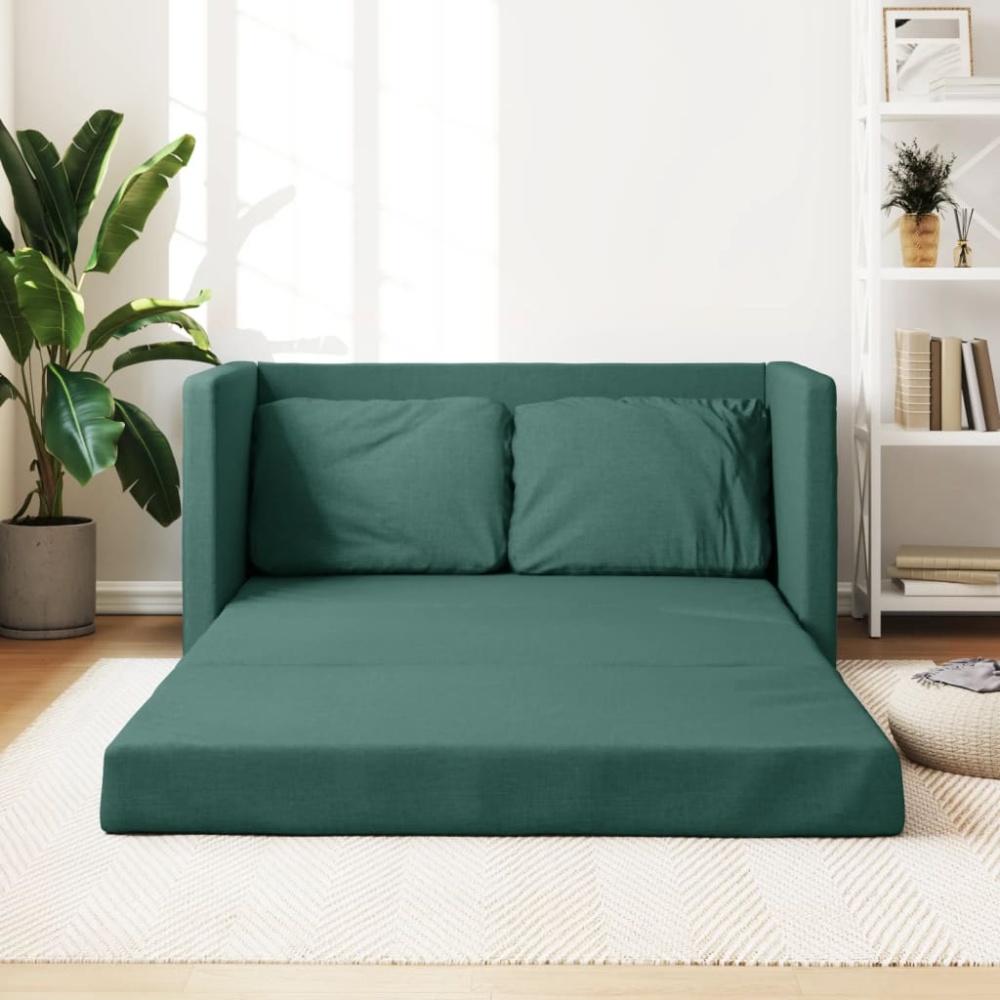 vidaXL Bodensofa mit Schlaffunktion Dunkelgrün 112x174x55 cm Stoff Bild 1