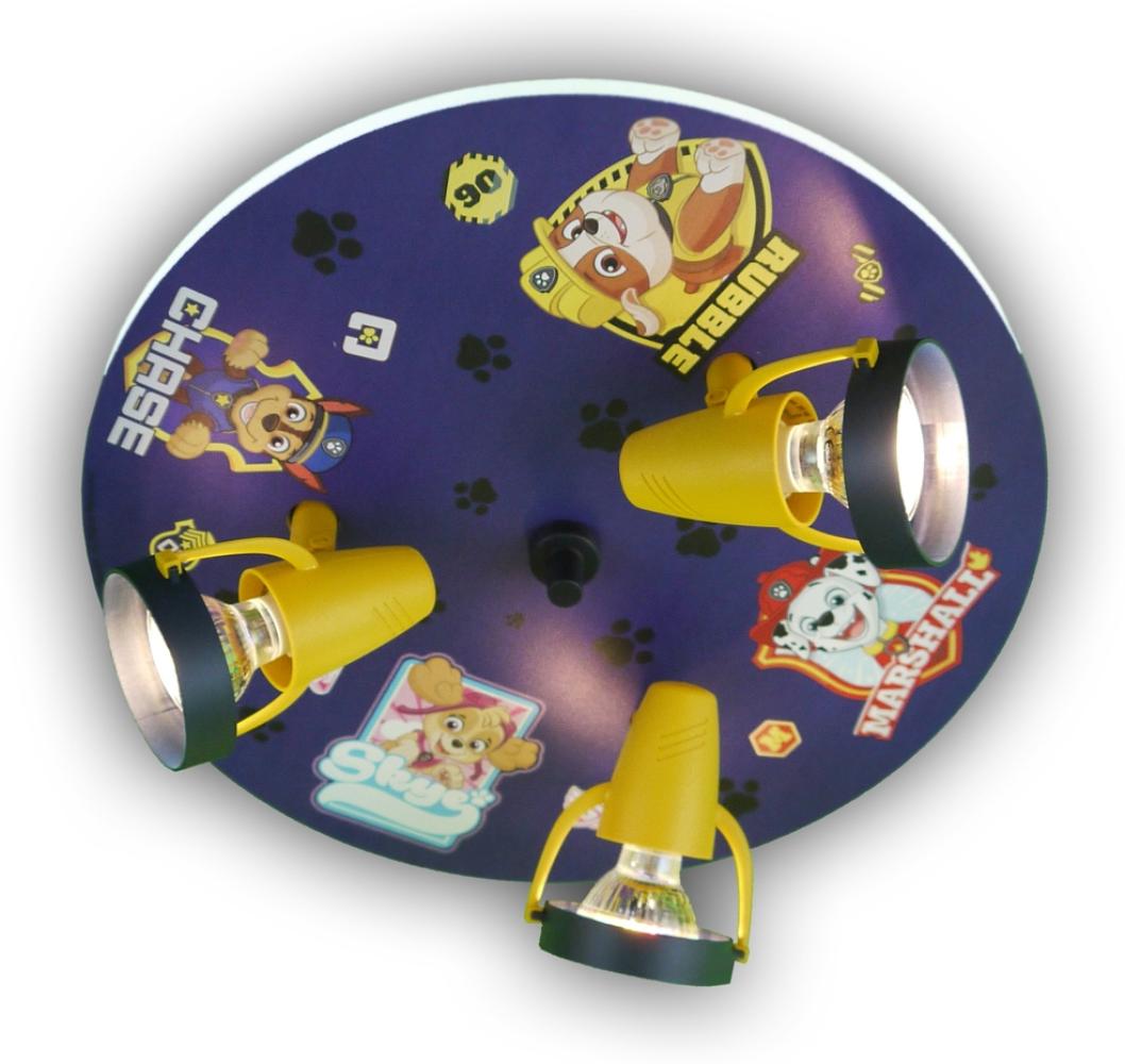 LED Kinderzimmer Deckenstrahler Ø35cm 3 flammig - schwenkbare Spots, Blau Bild 1