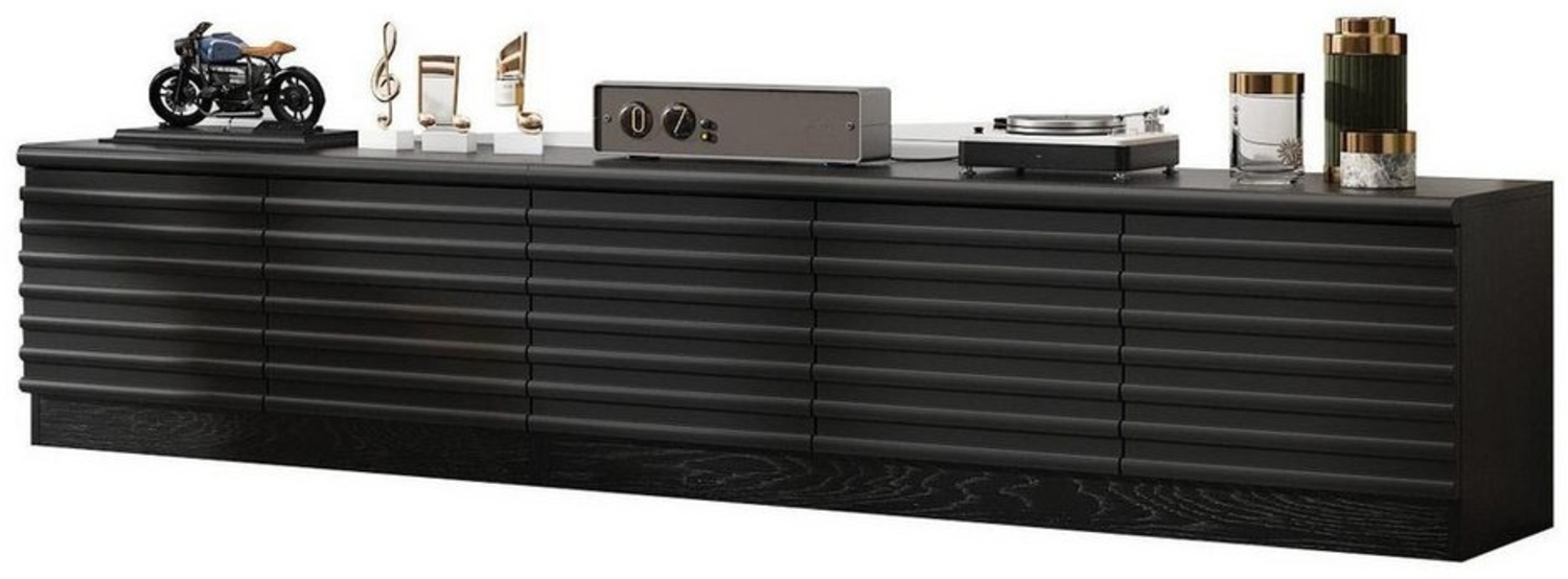 FUFU&GAGA Lowboard Schwarzer TV-Schrank, 200 x 32,5 x 40 cm, MDF Bild 1