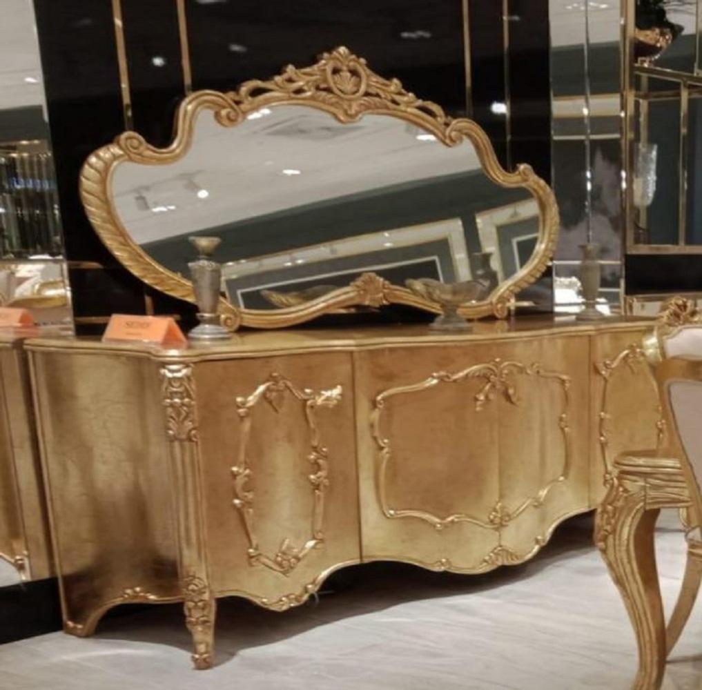 Casa Padrino Luxus Barock Möbel Set Gold - 1 Barock Sideboard mit 4 Türen & 1 Barock Wandspiegel - Prunkvolle Barock Möbel Bild 1