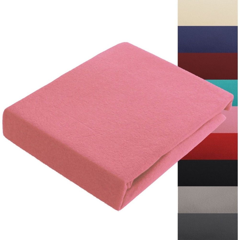 Buymax Spannbettlaken Thermo Fleece Winter Flausch Bettlaken Spannbetttuch, Microfaser, Gummizug: Rundum-Gummizug, 140x200-160x200 cm Spannbetttuch Teddyflausch, Rosa Bild 1