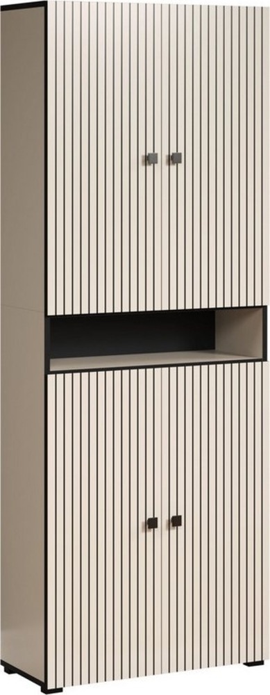welltime Hochschrank Amrum Breite 40cm, geräumiger Hochschrank Eiche Rillenoptik Badschrank Bild 1