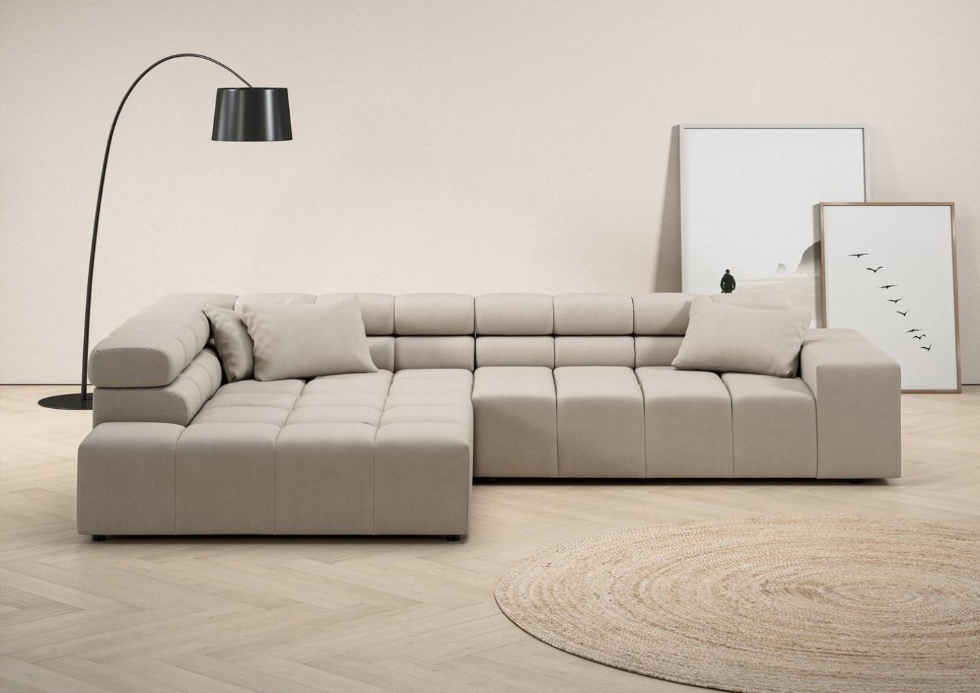 INOSIGN Ecksofa Ancona incl. Kopfteilverstellung, Zierkissen Breite 319cm, L-Form, wahlweise motorische Sitztiefenverstellung, auch in Cord + Easy Care Bild 1