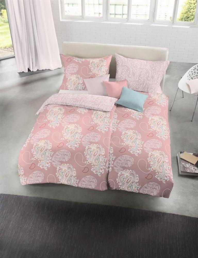 Fleuresse Mako-Satin Bettwäsche 155x220 Wende Paisley rosa 114108-4 Bild 1