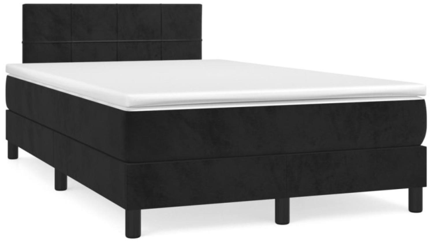 Boxspringbett mit Matratze Schwarz 120x190 cm Samt (Farbe: Schwarz) Bild 1