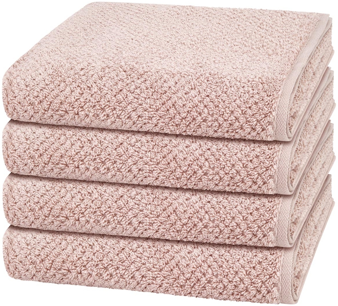 Cawö Pure 4 tlg. Frottier-Set - 4 X Handtuch (50 X 100cm) - 494 g/m2 - Puder Bild 1