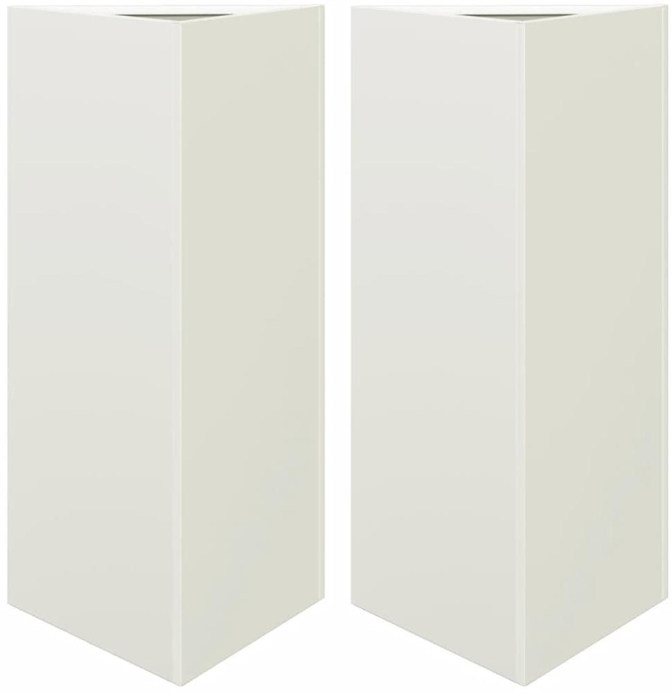 vidaXL Pflanzkübel 2 Stk. Weiß Dreieckig 40x34,5x70 cm Stahl 851160 Bild 1