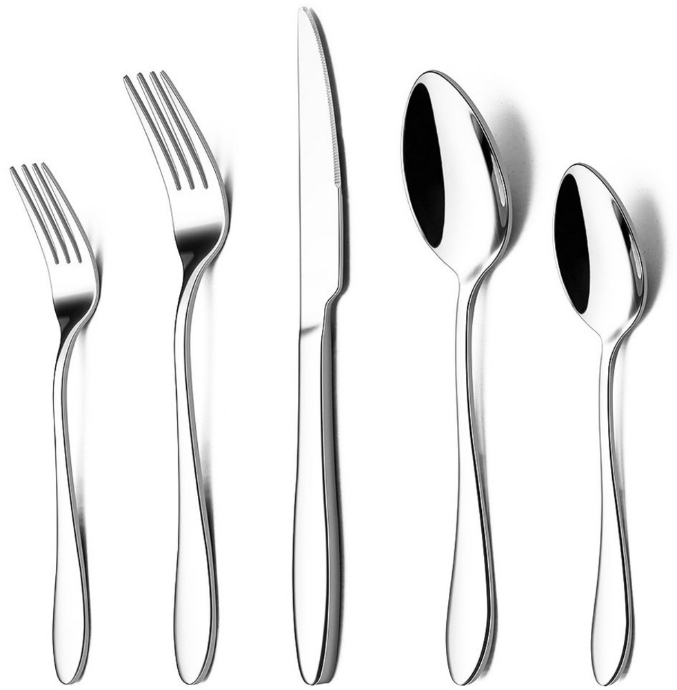 PODOFO Besteck-Set Edelstahl-Besteck Family Dinner 5er-Set 30-teilig (30-tlg), Poliert, Edelstahl Bild 1