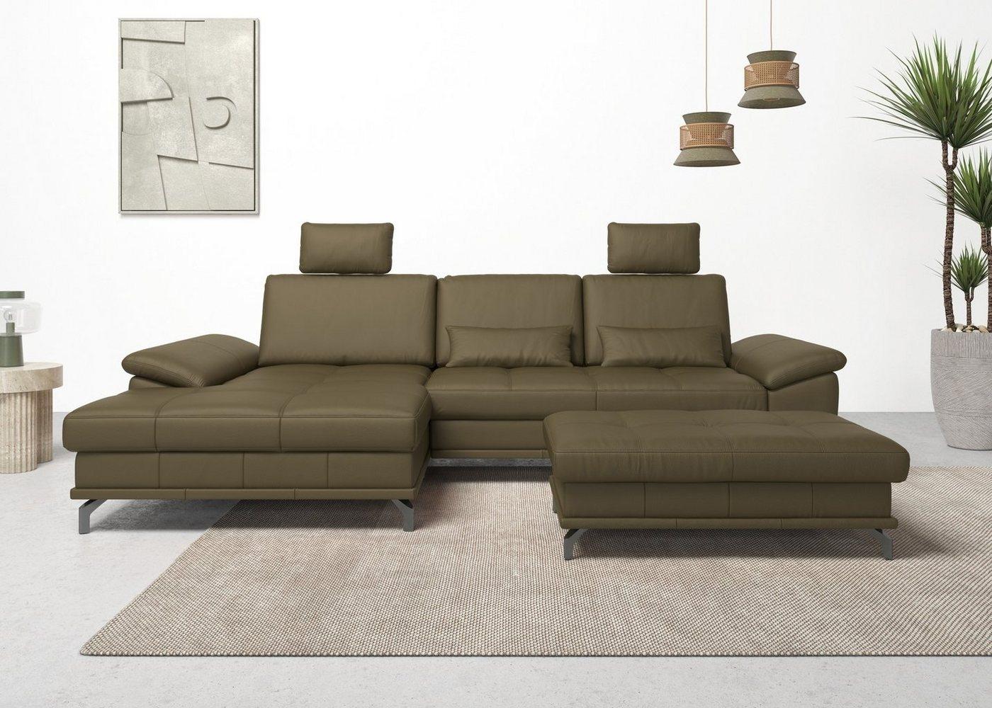 Places of Style Ecksofa Costello L-Form, incl. Sitztiefenverstellung und Armlehnfunktion, incl. 3 Nierenkissen Bild 1