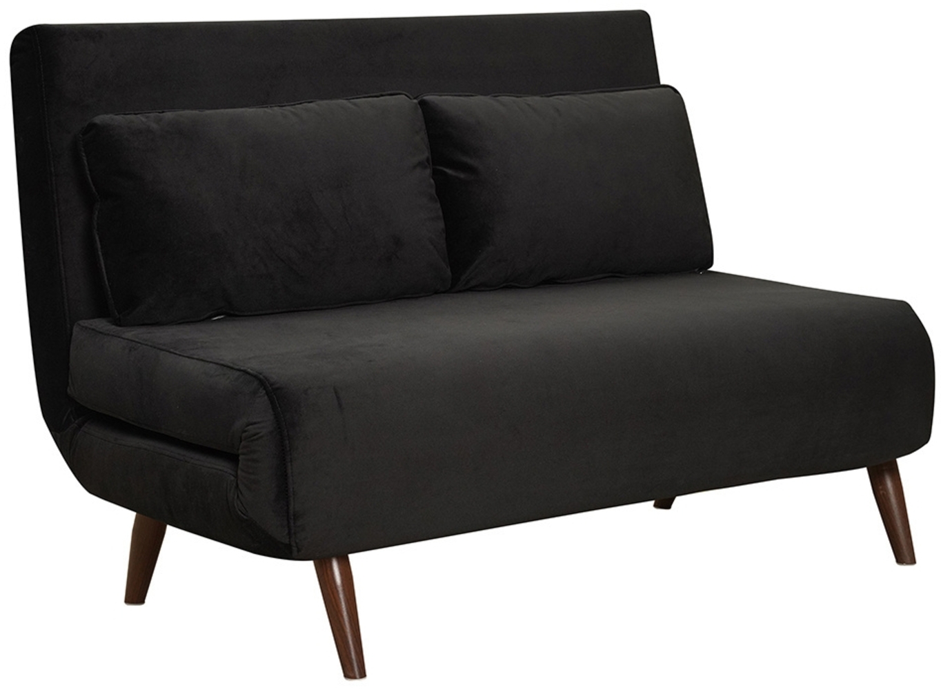 Bronx71 Schlafsofa 1,5-Sitzer Kristian Samt schwarz Bild 1