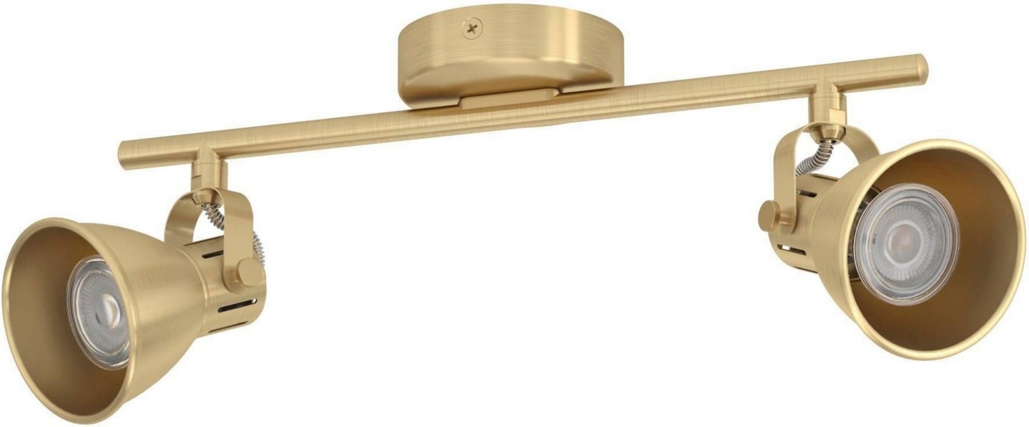 Eglo 900171 Spotleuchte SERAS GU10 2X3W messing-gebürstet L:37cm B:6. 5cm dimmbar Bild 1