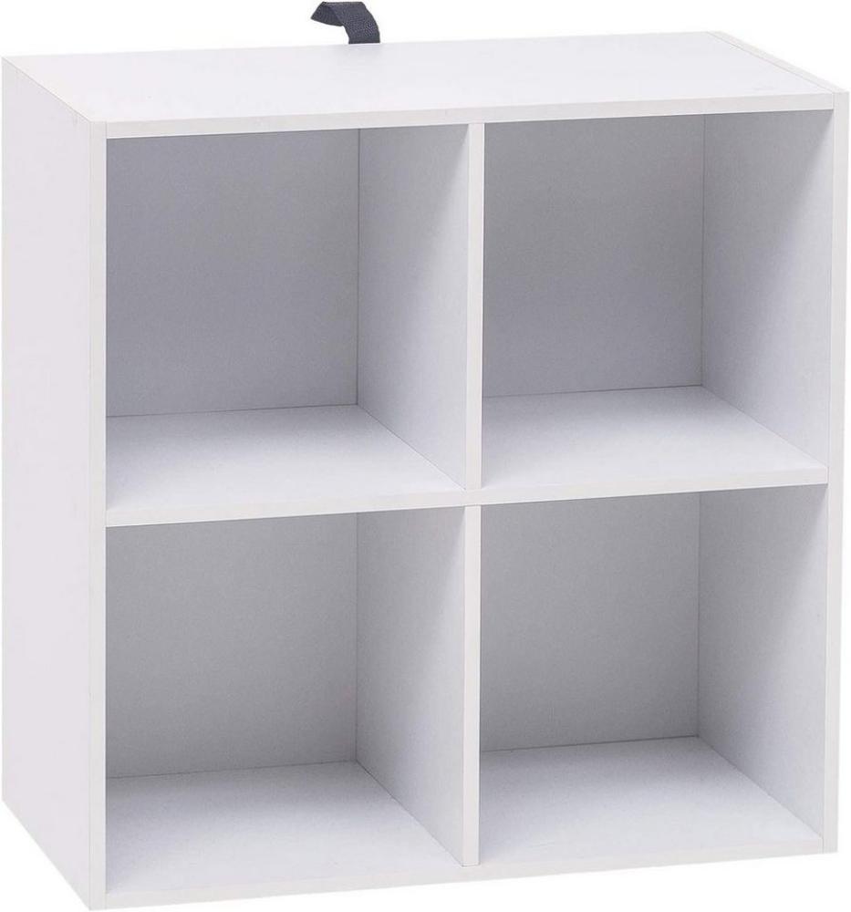 Woltu Bücherregal, 1-tlg, Würfelregal 4 Fächer aus MDF 60x30x60cm Weiß Bild 1