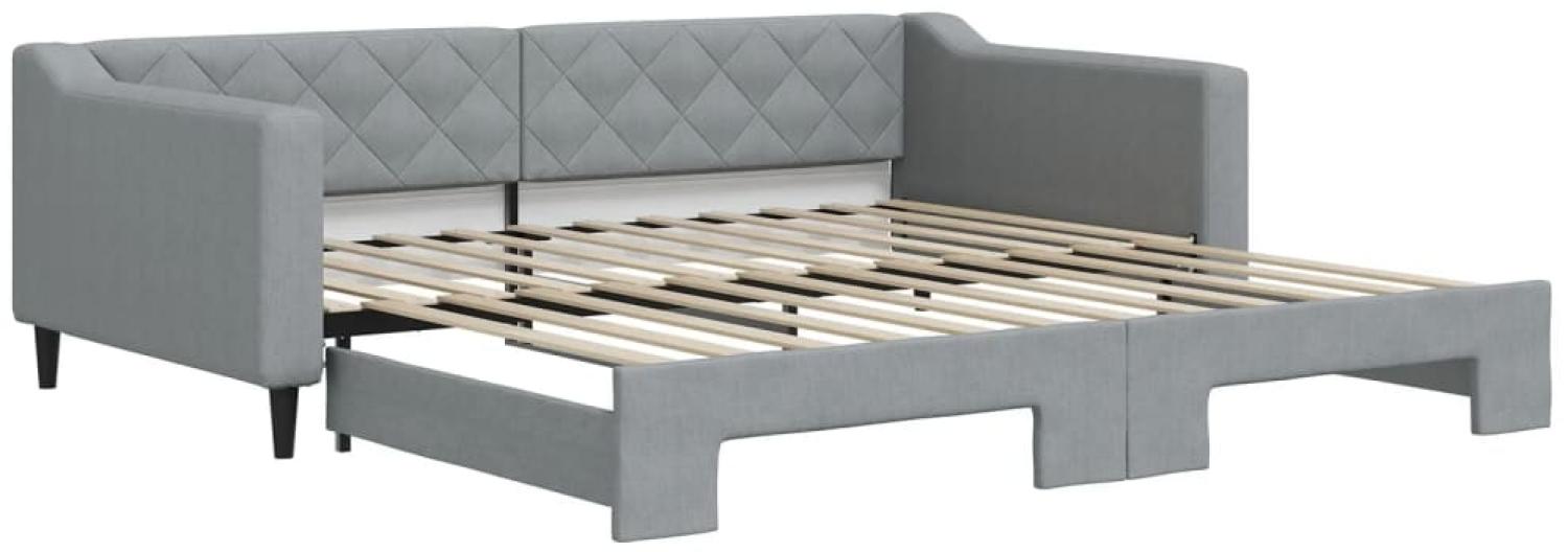 vidaXL Tagesbett Ausziehbar Hellgrau 100x200 cm Stoff 3197431 Bild 1