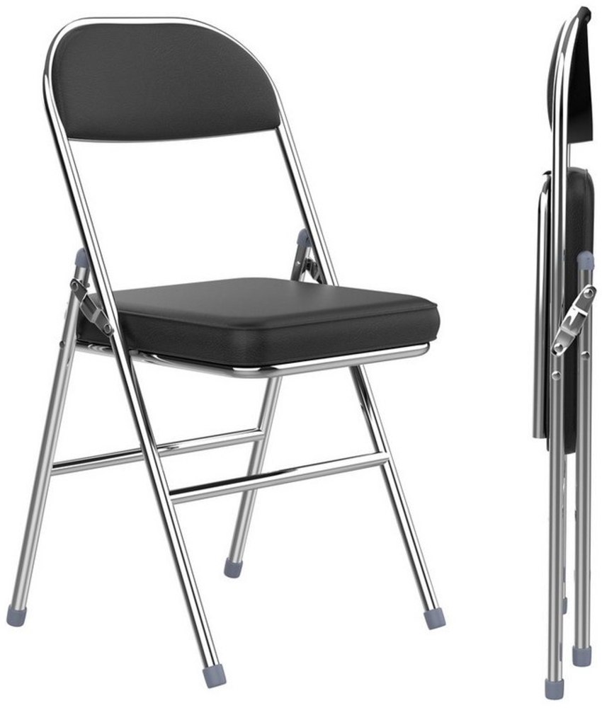 JEOBEST Klappstuhl Gartenstuhl Klappbar, Wasserdicht Campingstuhl, Klappstuhl gepolstert mit Metallrahmen & Kunstleder Bild 1