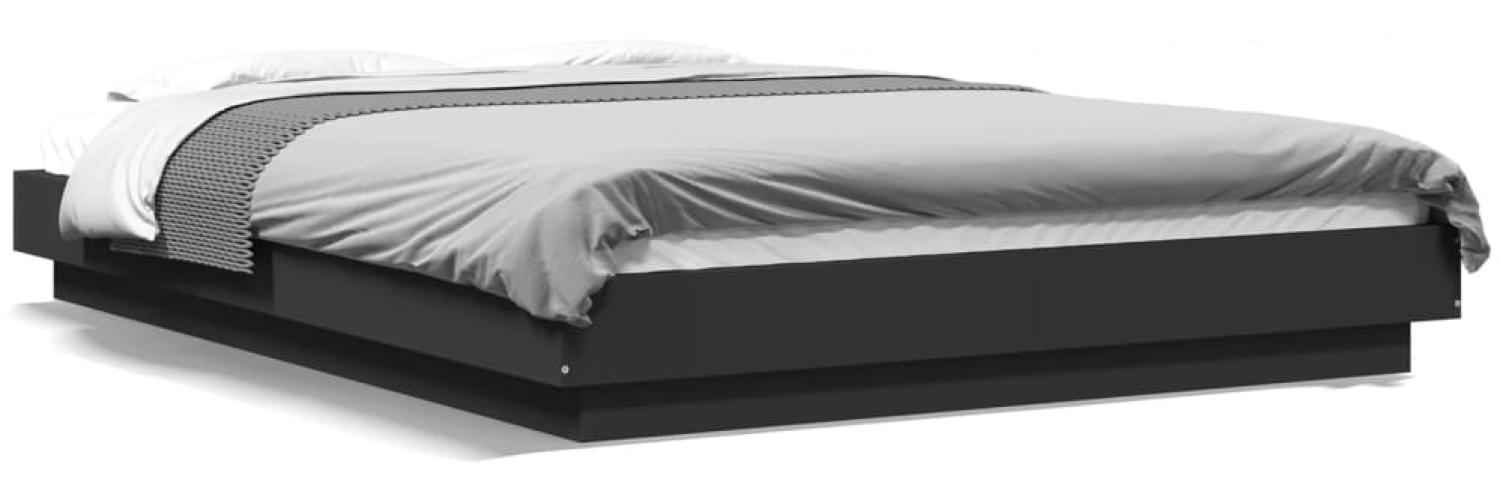 vidaXL Bettgestell mit LED Schwarz 120x200 cm Holzwerkstoff 3281106 Bild 1