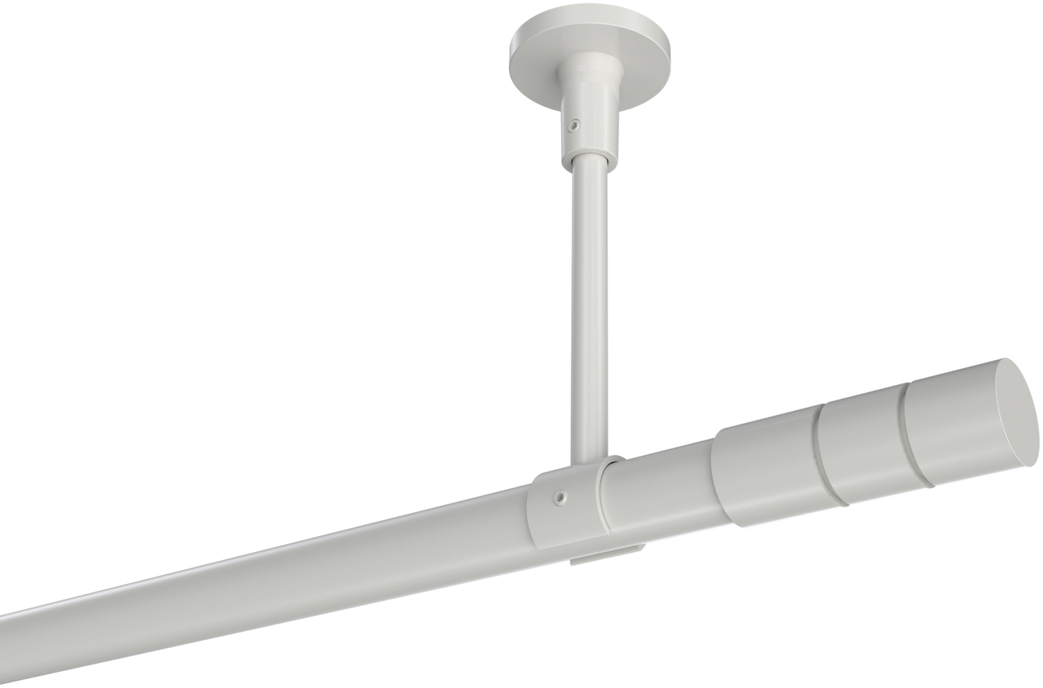 Gardinenstangen-Set Sonette Elanto 160 cm, 1-läufig, 20 mm Ø Weiß Bild 1