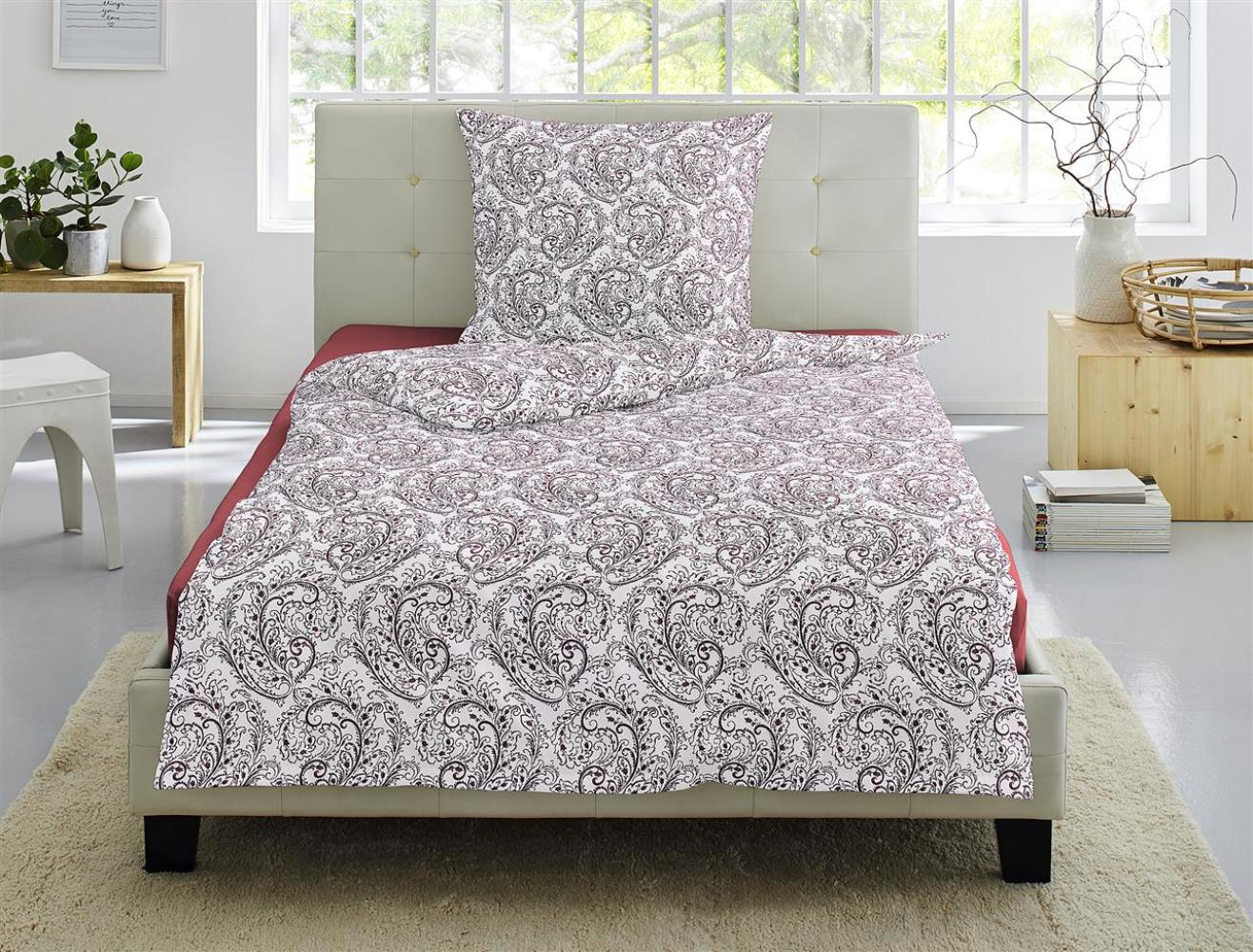 Irisette Capri Mako-Satin Bettwäsche 155x220 Paisley weiß pink 8746-60 Bild 1