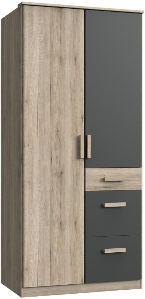 Kleiderschrank >Canton< in San Remo Eiche - 91x199x58cm (BxHxT) Bild 1