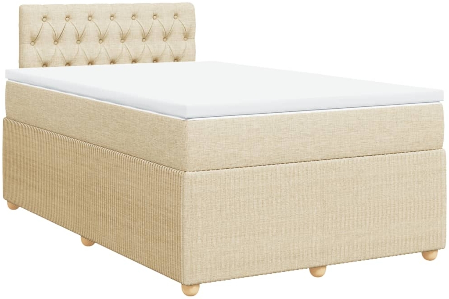 vidaXL Boxspringbett mit Matratze Creme 120x200 cm Stoff 3287435 Bild 1