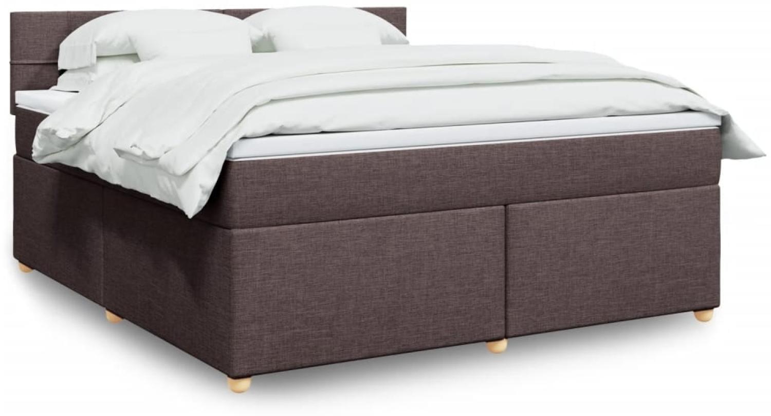 vidaXL Boxspringbett mit Matratze Dunkelbraun 180x200 cm Stoff 3289062 Bild 1