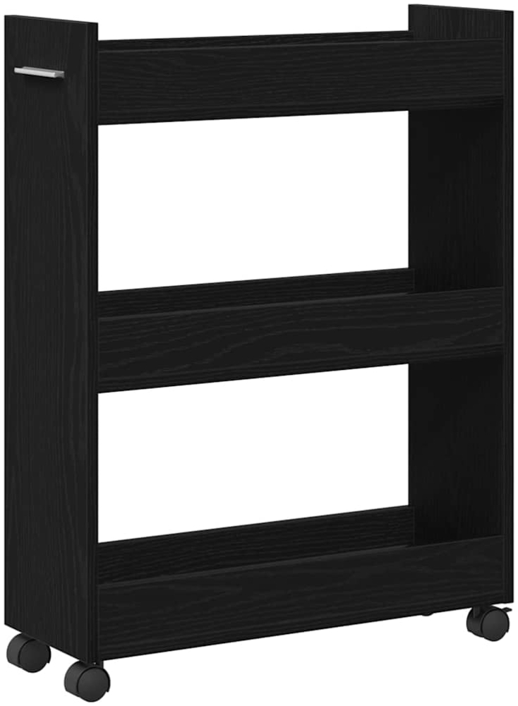 vidaXL Cabinet mit Rad Schwarze Eiche 60 x 22 x 79 cm Holzwerkstoff 869140 Bild 1