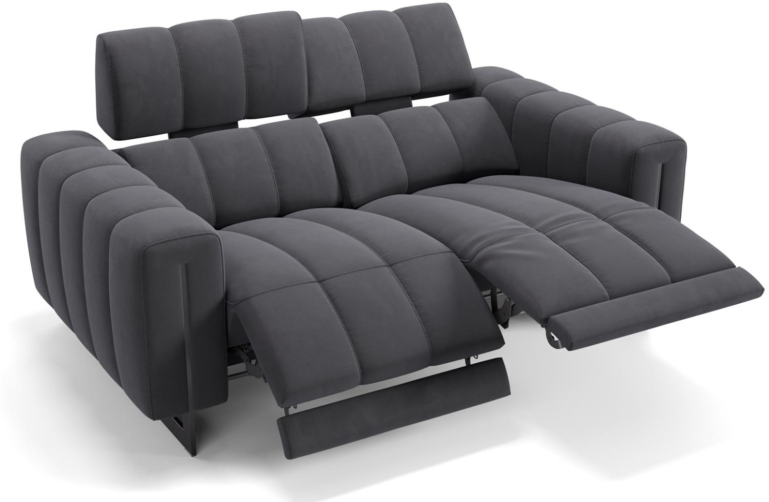 Sofanella Zweisitzer Veneto Stoffsofa Stoffbezug Relaxsofa in Dunkelgrau Bild 1