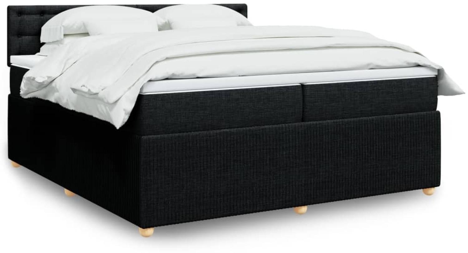 vidaXL Boxspringbett mit Matratze Schwarz 200x200 cm Stoff 3289879 Bild 1