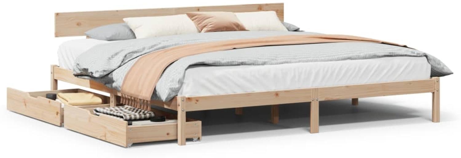 vidaXL Massivholzbett ohne Matratze 180x200 Kiefernholz 3301520 Bild 1