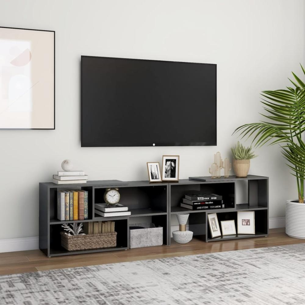 TV-Board >3008170< (LxBxH: 149 x 30 x 52 cm) in Hochglanz-Grau - 149 x 30 x 52 cm (LxBxH) Bild 1