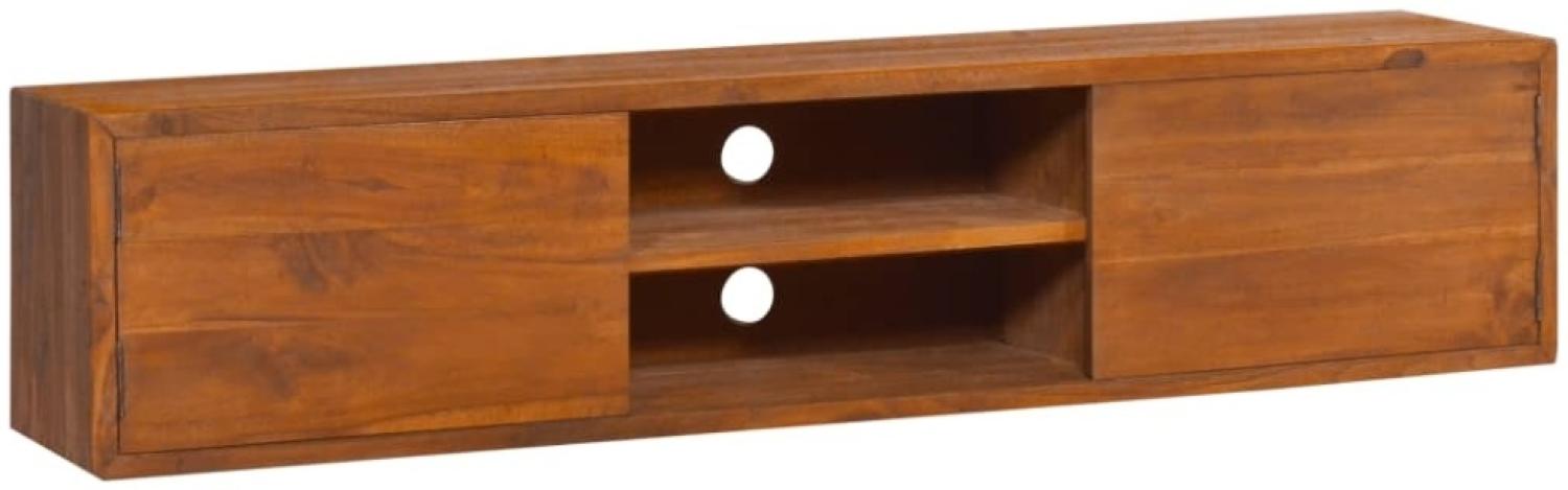 vidaXL Wand-TV-Schrank 135x30x30 cm Teak Massivholz 289085 Bild 1