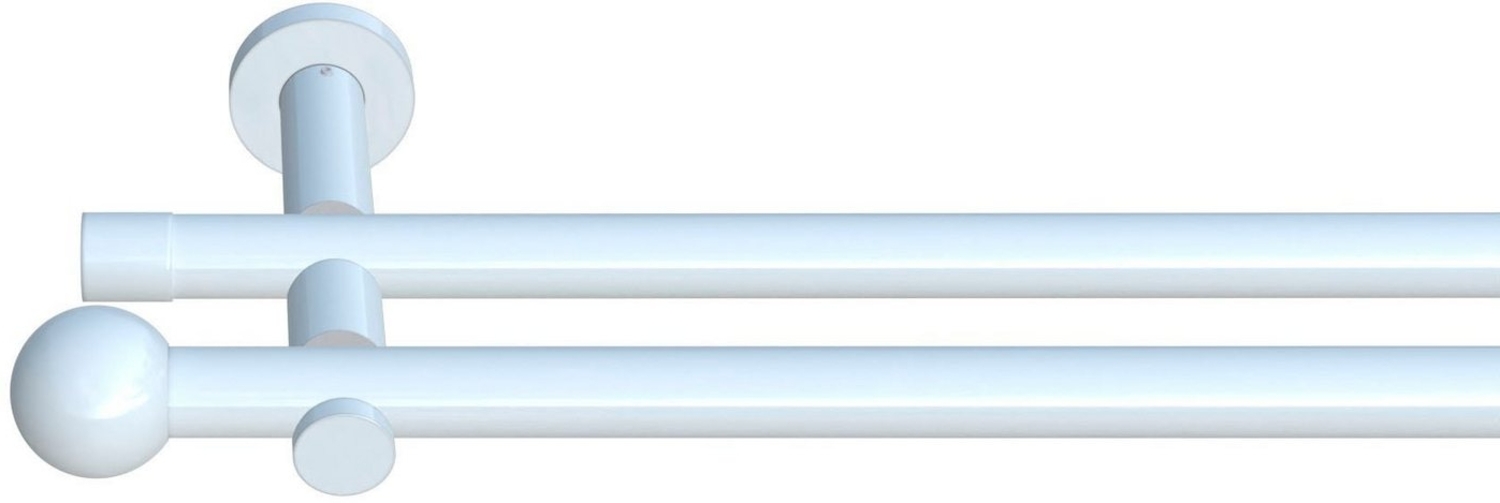 indeko Gardinenstange Colombes, Ø 20 mm, 2-läufig, Wunschmaßlänge, verschraubt, Komplett-Set inkl. Montagematerial Bild 1