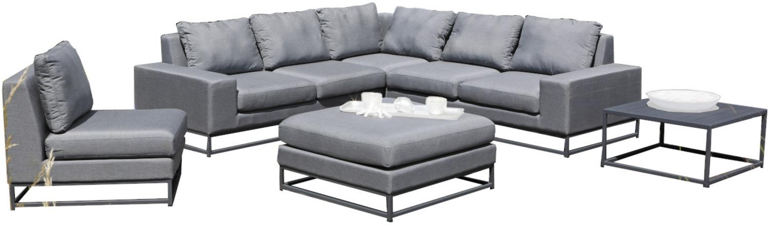 Sonnenpartner 6-teilige Lounge-Sitzgruppe Unique Aluminium mit Kissen flanell Loungesitzgruppe Sunbr Bild 1