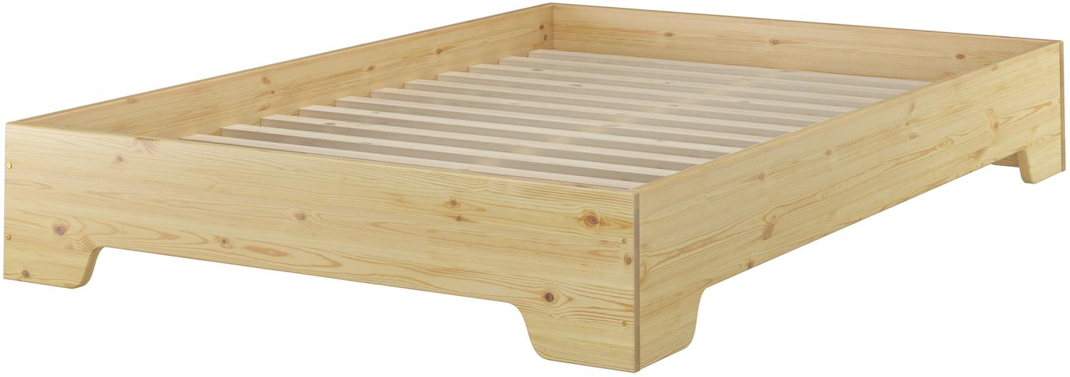 Funktionsbett Bettrahmen 120x200 großes Holzbett mit wählbarem Zubehör V-60.56-12 Rollrost inkl. Bild 1