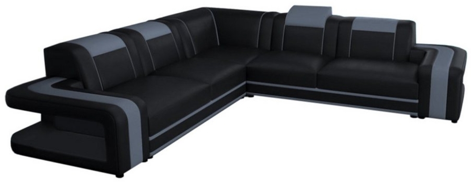 HTI-Living Ecksofa Ecksofa Cerik Schwarz, Stück 1 Teile, Couch Wohnlandschaft Kunstleder mit verstellbaren Kopfstützen Bild 1