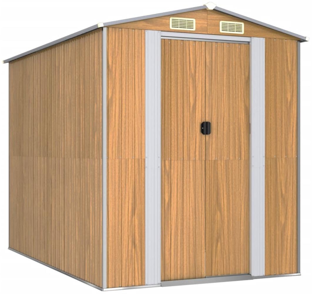 vidaXL Geräteschuppen Hellbraun 192x274x223 cm Verzinkter Stahl 3147472 Bild 1
