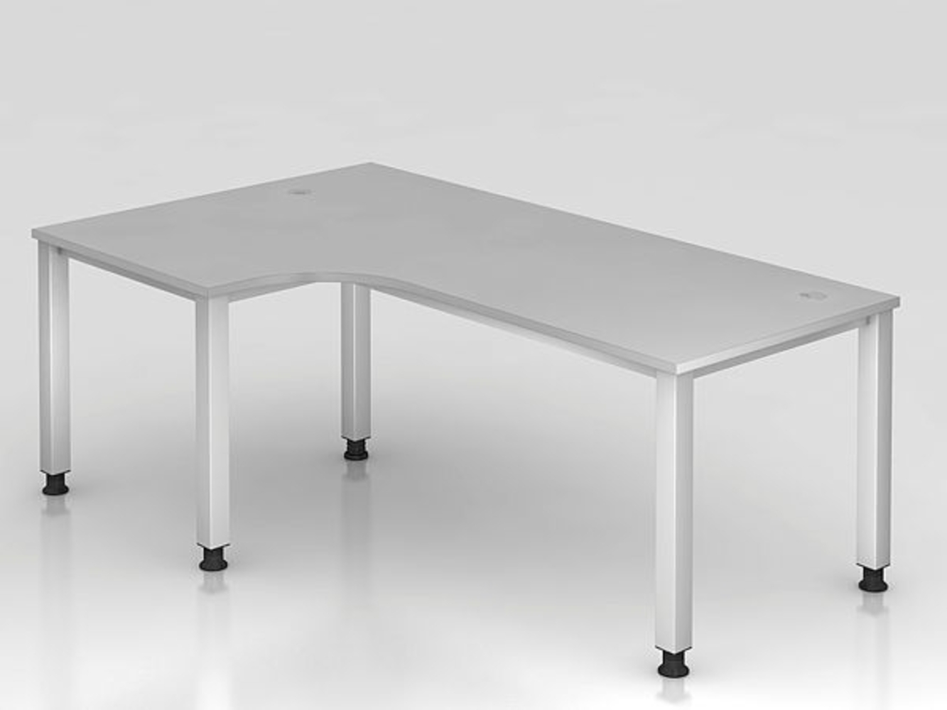 Winkeltisch QS82 4Fuß eckig 200x120cm 90° Grau Gestellfarbe: Silber Bild 1